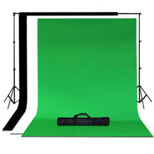 Load image into Gallery viewer, 10Ft Background Support System, 600W 6500K White Umbrella Lighting Photo Video Studio Kit With Chromakey Background Muslins (Green Black White) - Free Carry Case
