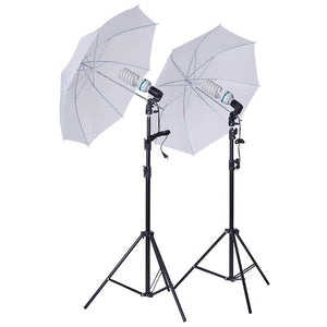 1200 Watts White Umbrella Soft box Continuous Lighting Photo Video Studio Kit With Chromakey Background Muslins (Green Black White)