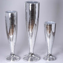 Load image into Gallery viewer, 50” Silver Mirror Mosaic Polystone Flower Floor Vase Wedding Aisle Prop Party Columns

