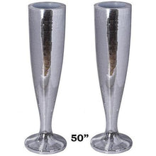 Load image into Gallery viewer, 50” Silver Mirror Mosaic Polystone Flower Floor Vase Wedding Aisle Prop Party Columns
