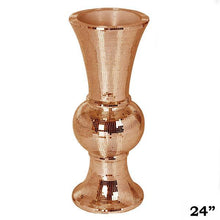 Load image into Gallery viewer, 24” Rose Gold Mirror Mosaic Polystone Flower Floor Vase Wedding Aisle Prop Party Column - Set of 4
