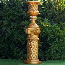 Load image into Gallery viewer, 10mm Crystal Bead Studded Gold Wedding French Columns With Gold Mosaic Party Event Decoration - 17.75&quot;x 11.25&quot; - 4PCS
