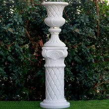 Load image into Gallery viewer, 10mm Crystal Bead Studded White Wedding French Columns With Mirror Mosaic Party Event Decoration - 17.75&quot;x 11.25&quot; - 4PCS
