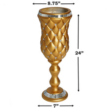 Load image into Gallery viewer, 24&quot; Tall Crystal Beaded Gold Wedding French Columns With Mirror Mosaic Party Event Decoration - 6PCS
