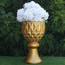 Load image into Gallery viewer, 21&quot; Tall Crystal Beaded Gold Wedding French Columns With Mirror Mosaic Party Event Decoration - 4PCS
