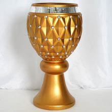 Load image into Gallery viewer, 21&quot; Tall Crystal Beaded Gold Wedding French Columns With Mirror Mosaic Party Event Decoration - 4PCS
