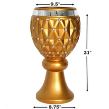 Load image into Gallery viewer, 21&quot; Tall Crystal Beaded Gold Wedding French Columns With Mirror Mosaic Party Event Decoration - 4PCS
