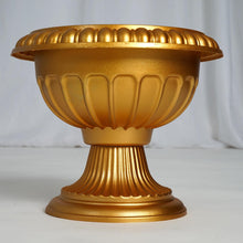 Load image into Gallery viewer, 11&quot; Tall Gold Roman Inspired Crafted Wedding Party All Weather Flower Pot - 12 PCS

