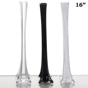 16" Clear Eiffel Tower Wedding Glass Vases -12pcs